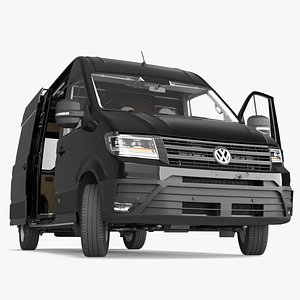 Volkswagen Crafter Van 2024 Black Color Rigged