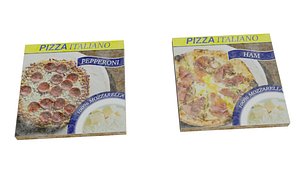 3D pizza frozen box model