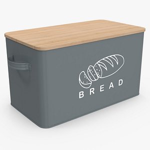 3D Kitchen Bread Box Grey Small model