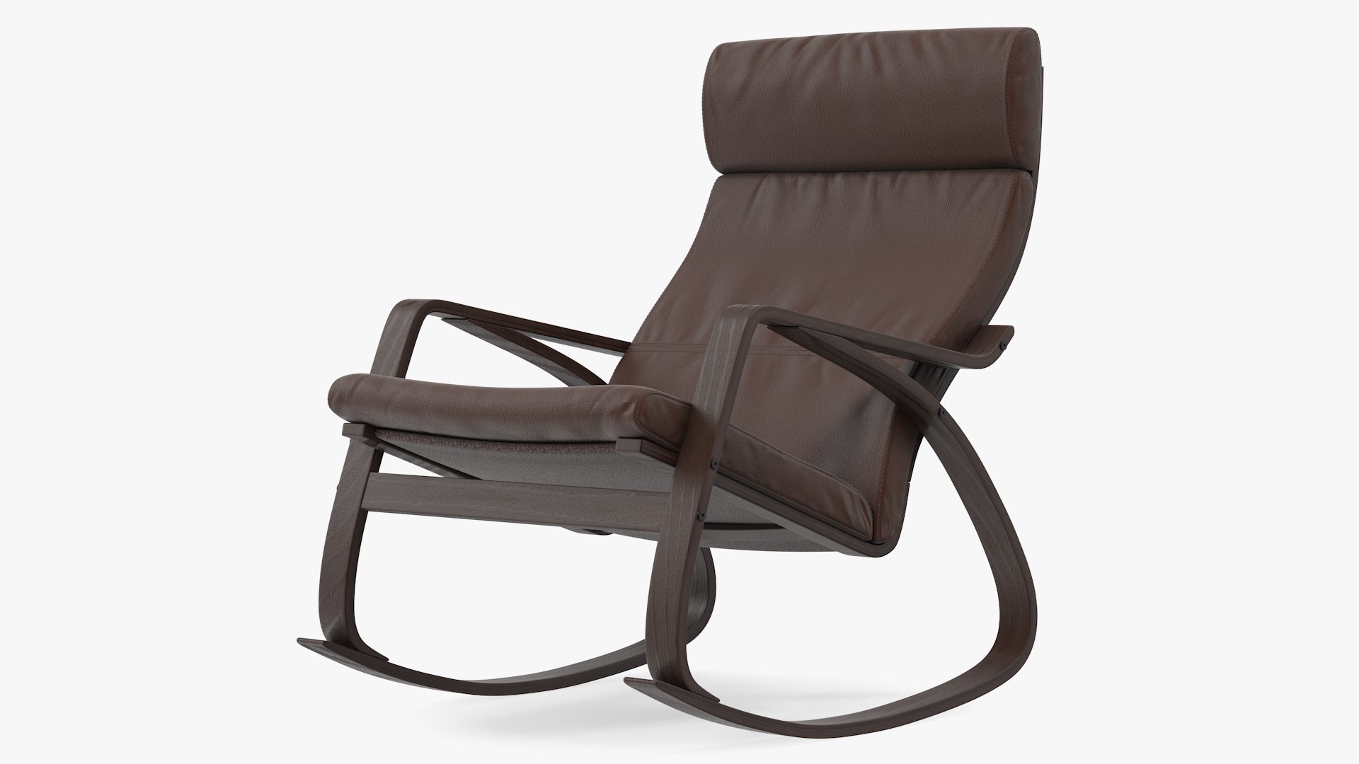 Genuine Leather Rocking Chair 3D model preview