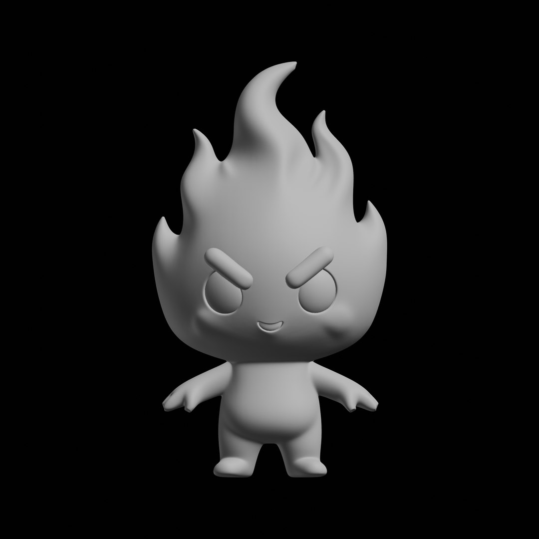 かわいい火のキャラクター3Dプリントモデル3Dモデル - TurboSquid 2531691