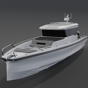 Axopar 37 XC Cross Cabin 3D Rendering PBR model
