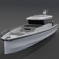 Axopar 37 XC Cross Cabin 3D Rendering PBR