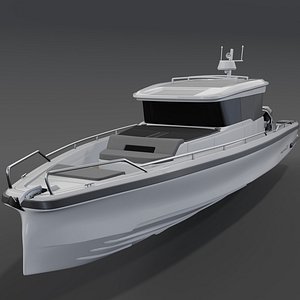 Axopar 37 XC Cross Cabin 3D Rendering PBR