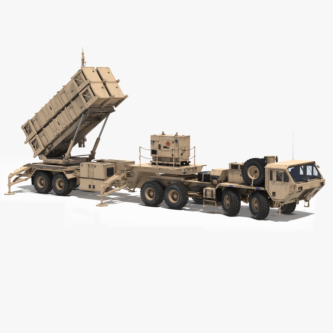 MIM-104 Patriot Surface to Air Missile SAM Sand Rigged 3D Model 3D model preview