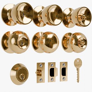 Door Knob Set Gold