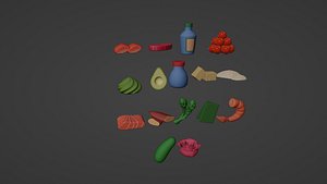 SUSHI INGREDIENTS 3D model