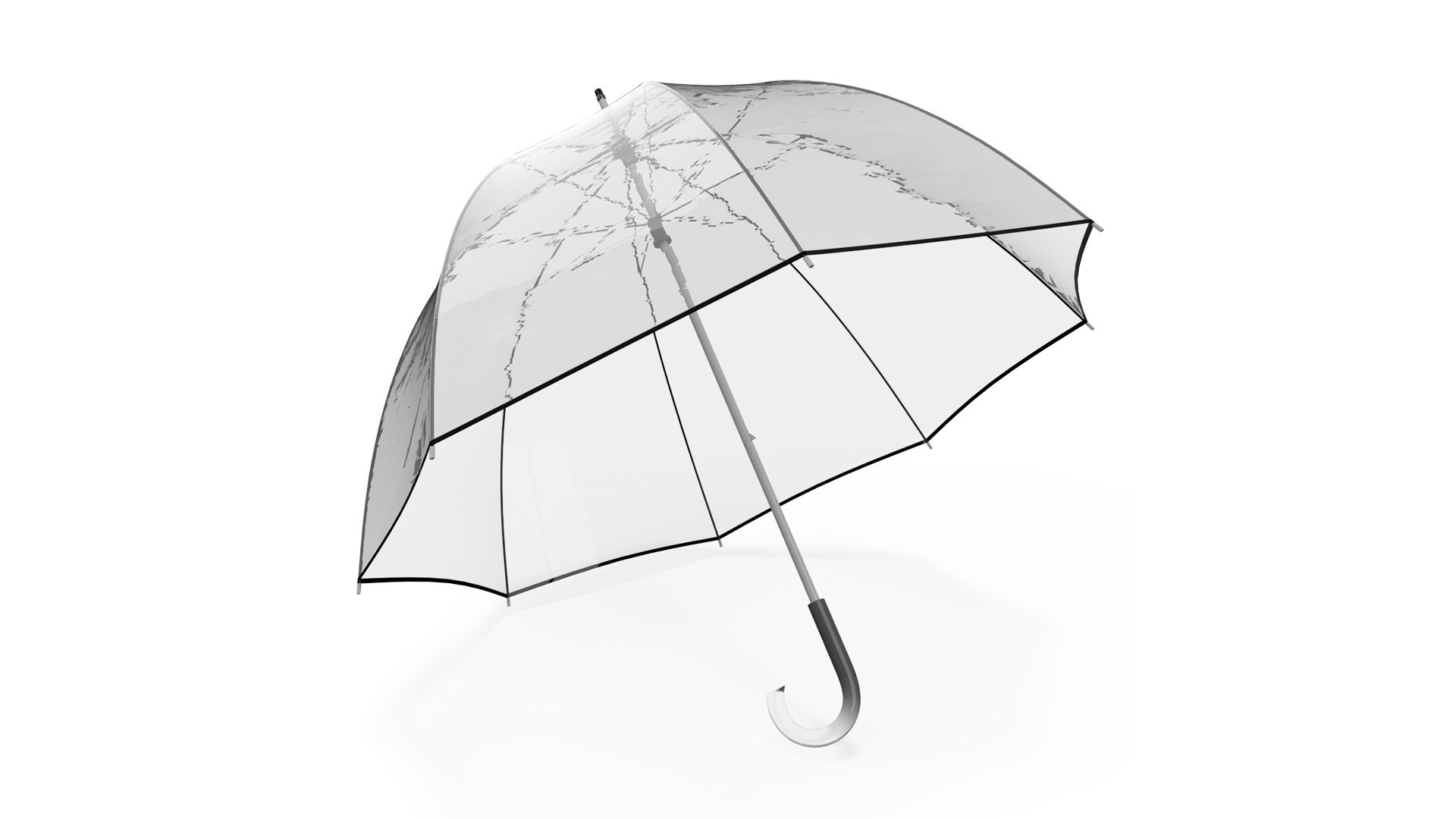 Clear Bubble Umbrella 3D model preview