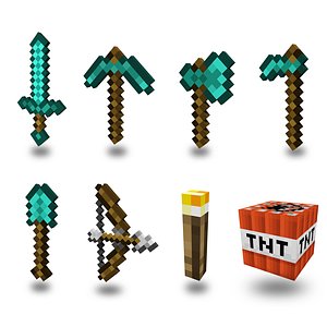 Minecraft Sword 3D Print Model in Toys 3DExport