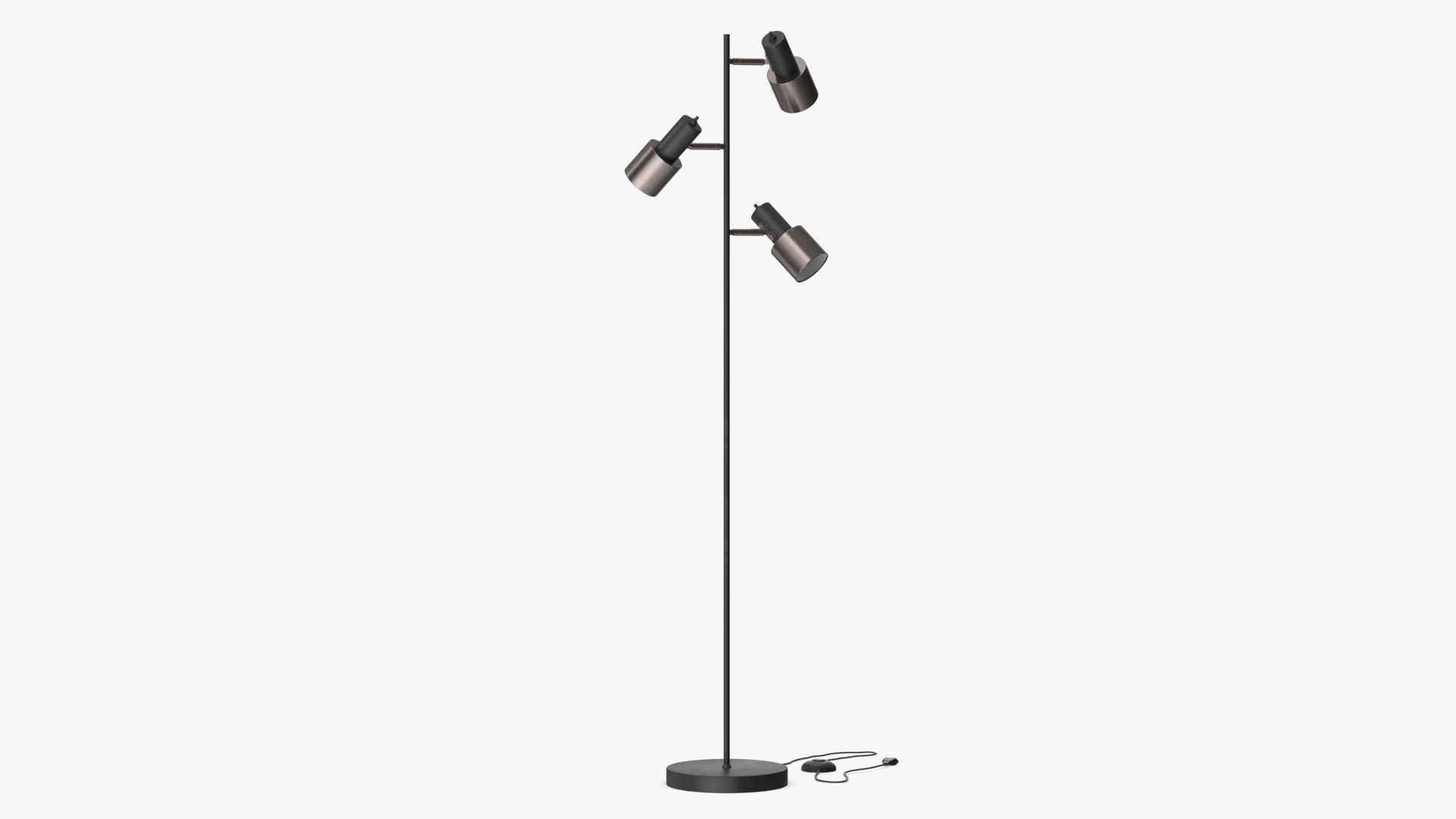 Two Shades Floor Lamp Black 3D model preview