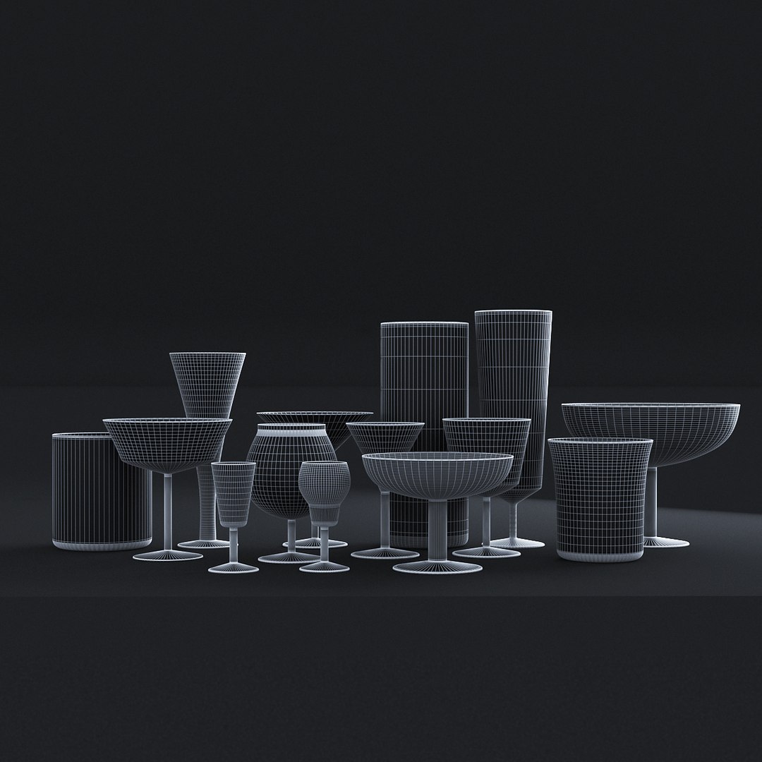 3D Glassware Set Model - TurboSquid 1425130