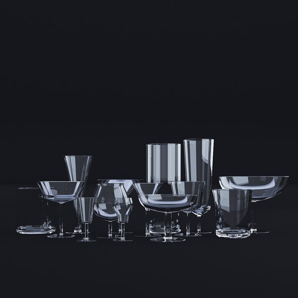 3D glassware set model