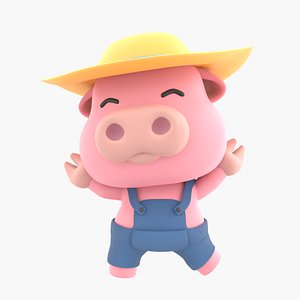 Cute Pig 3D Illustration
