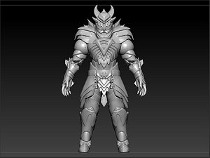 3D generic dark fantasy horned knight