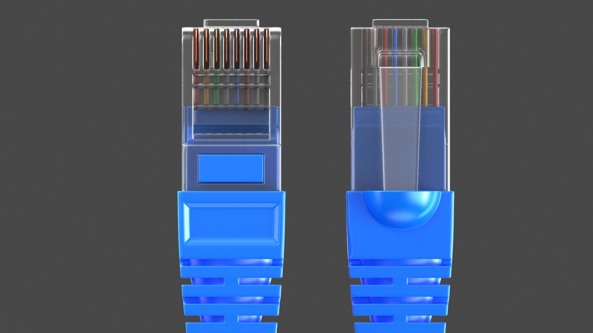 3D Detailed Ethernet Blue Cable - TurboSquid 2111704