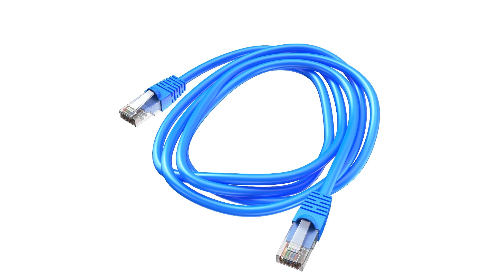 3D Detailed Ethernet Blue Cable - TurboSquid 2111704