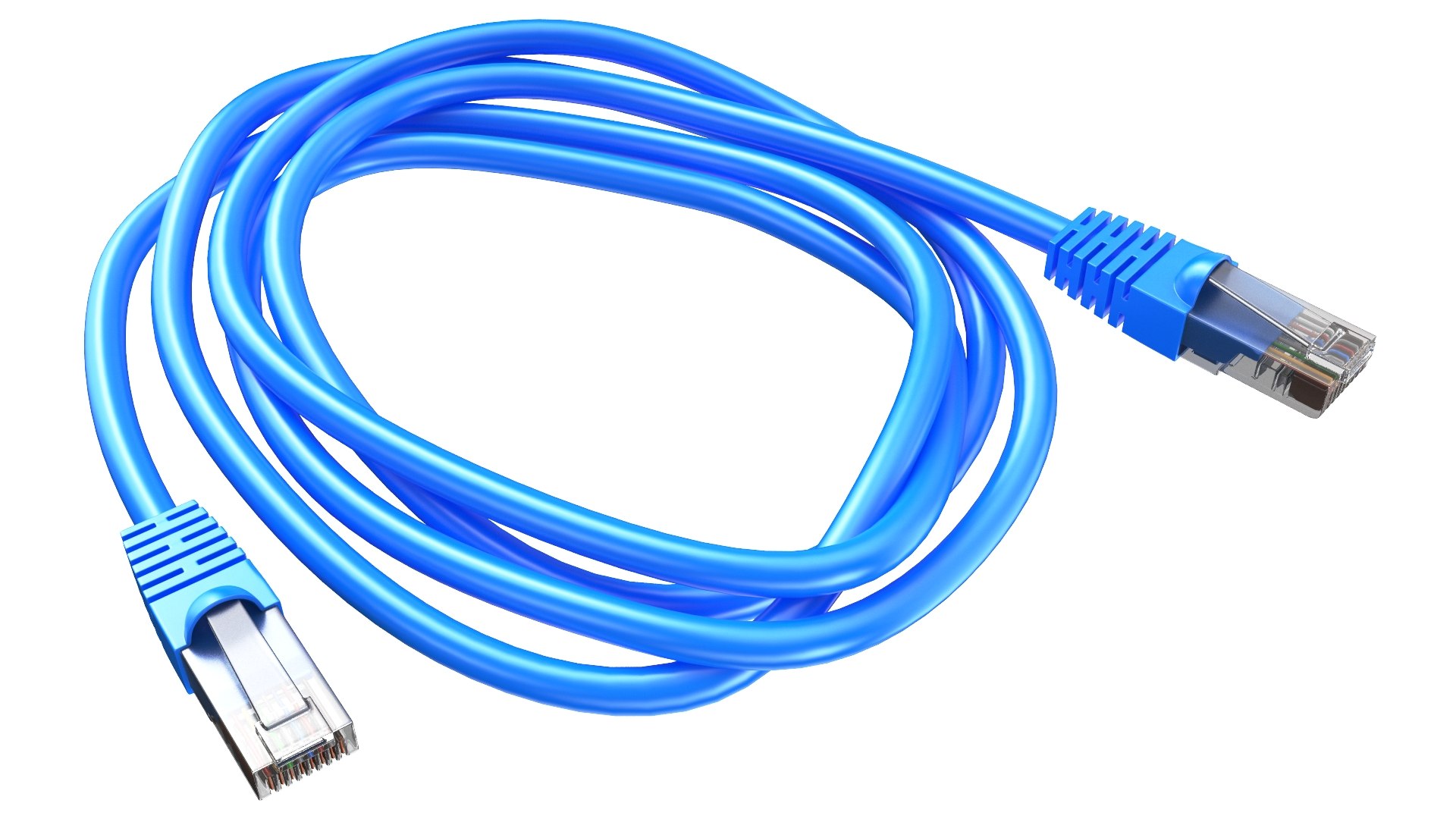 3d Detailed Ethernet Blue Cable - Turbosquid 2111704