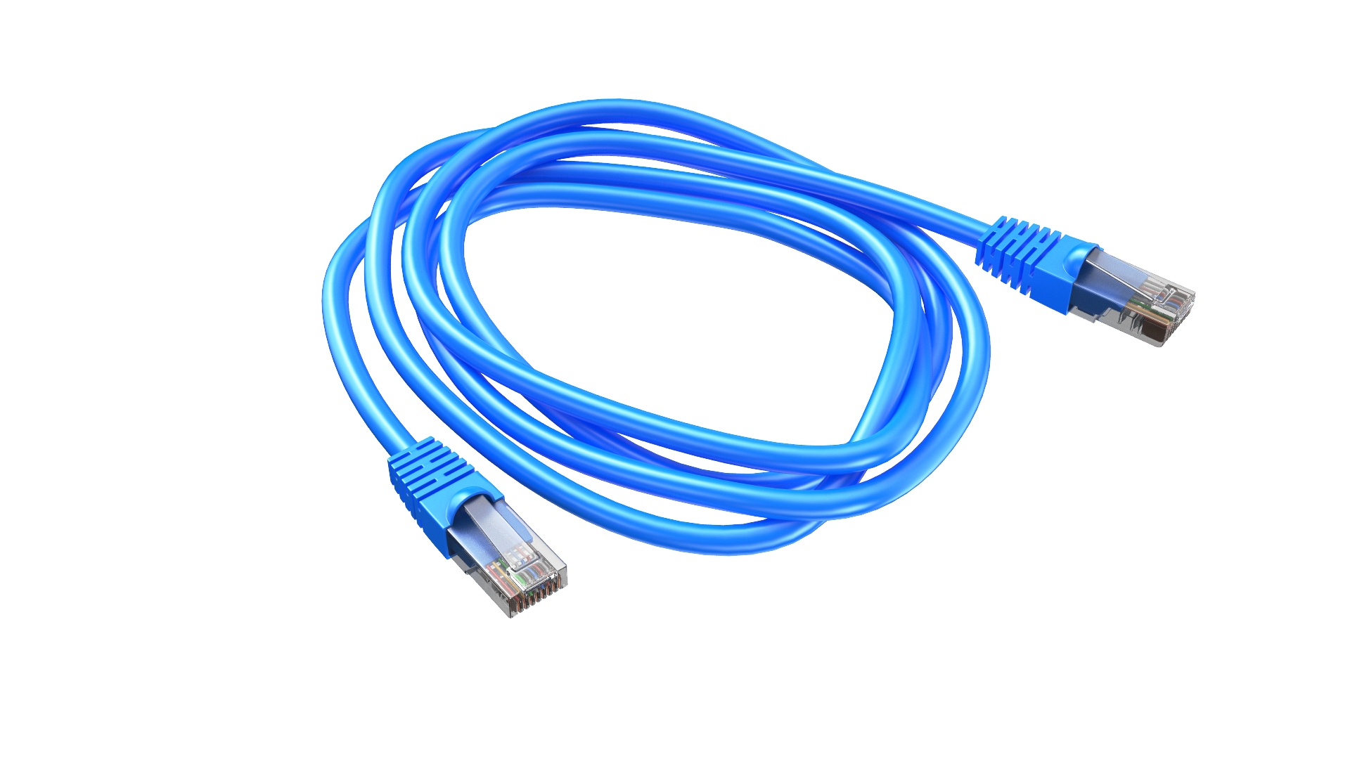 3D Detailed Ethernet Blue Cable - TurboSquid 2111704