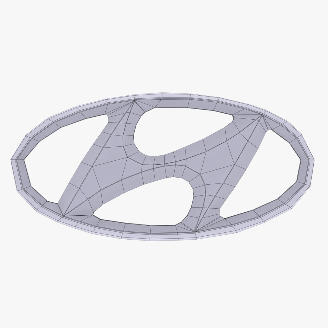 3d model of hyundai car alloy logo