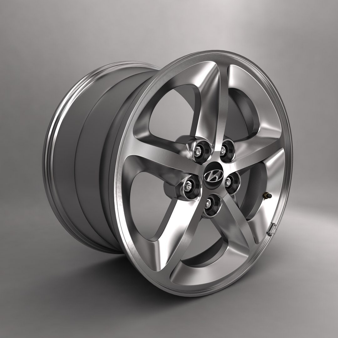 3d model of hyundai car alloy logo