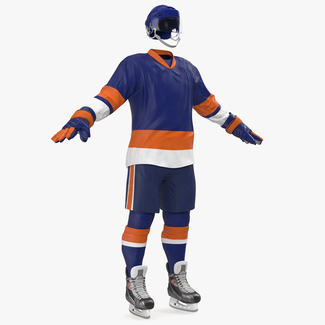 Hockey Equipment Blue 3D model preview