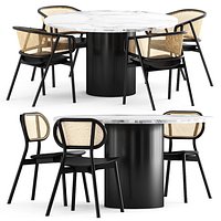 armchair-01 and chair-03 and e15 Table