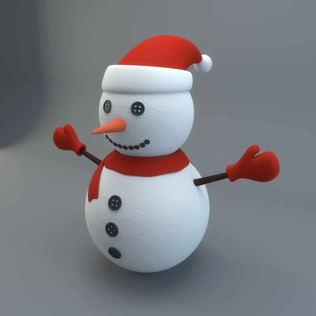 Snowman Snow Man 3D Model - TurboSquid 1219412