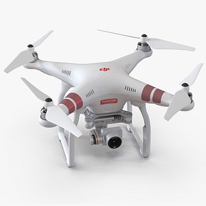DJI Phantom 3 Professional Quadcopter Red 3D Model