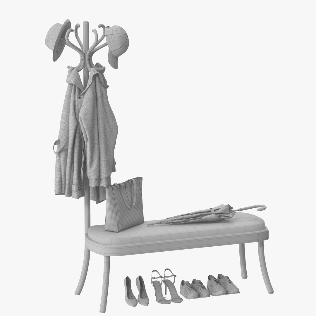 COAT RACK BENCH Model TurboSquid 1958928