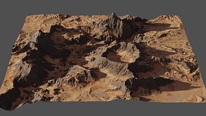 8K Planet Crater Landscape 1 model