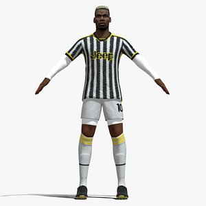 3D T-Pose Rigged Paul Pogba