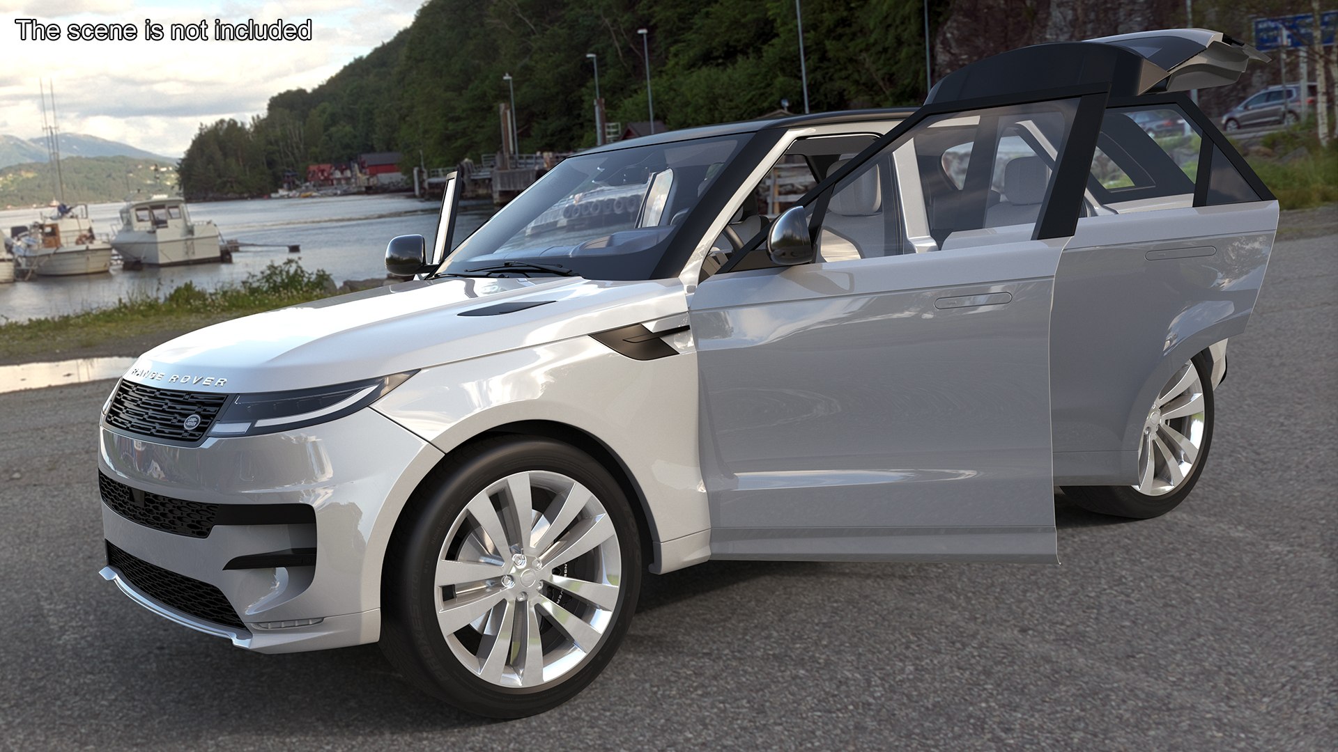 Range Rover Sport SUV Light Grey Simplified 3D Model - TurboSquid 2383181