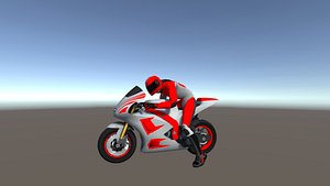 Low Poly Racing Bike With Rider-5