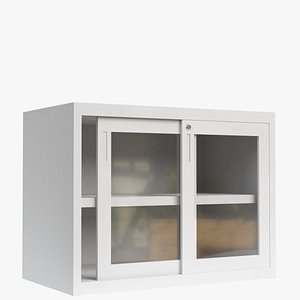 3D filing cabinet glass doors model