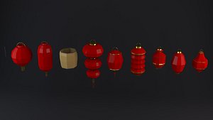 Traditional Chinese Lanterns 3D model
