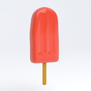 3D model Ice Cream Bar Red