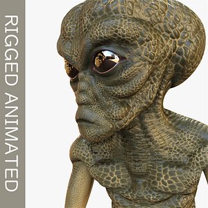 3D grey alien model