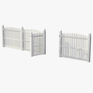 White Fencing Palisade Pointed Pales