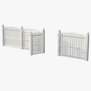 White Fencing Palisade Pointed Pales