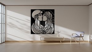 Kissing Couple Wall Decor 3D