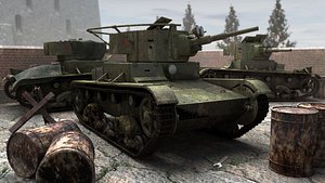 3d soviet t-26 tank