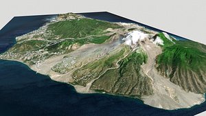 Montserrat island Caribbean 3D model