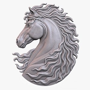 Horse Head Relief Sculpture
