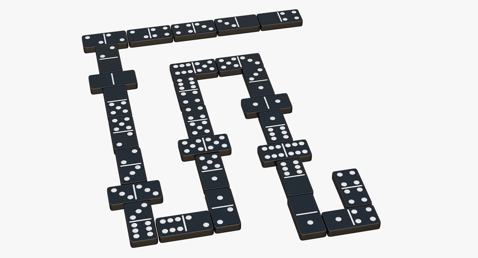 Domino Game Black Knuckles 3D Model 3D model preview