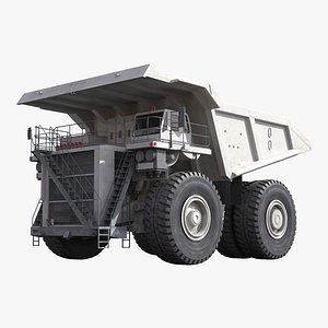 Heavy Duty Dump Truck Generic White 3D Model