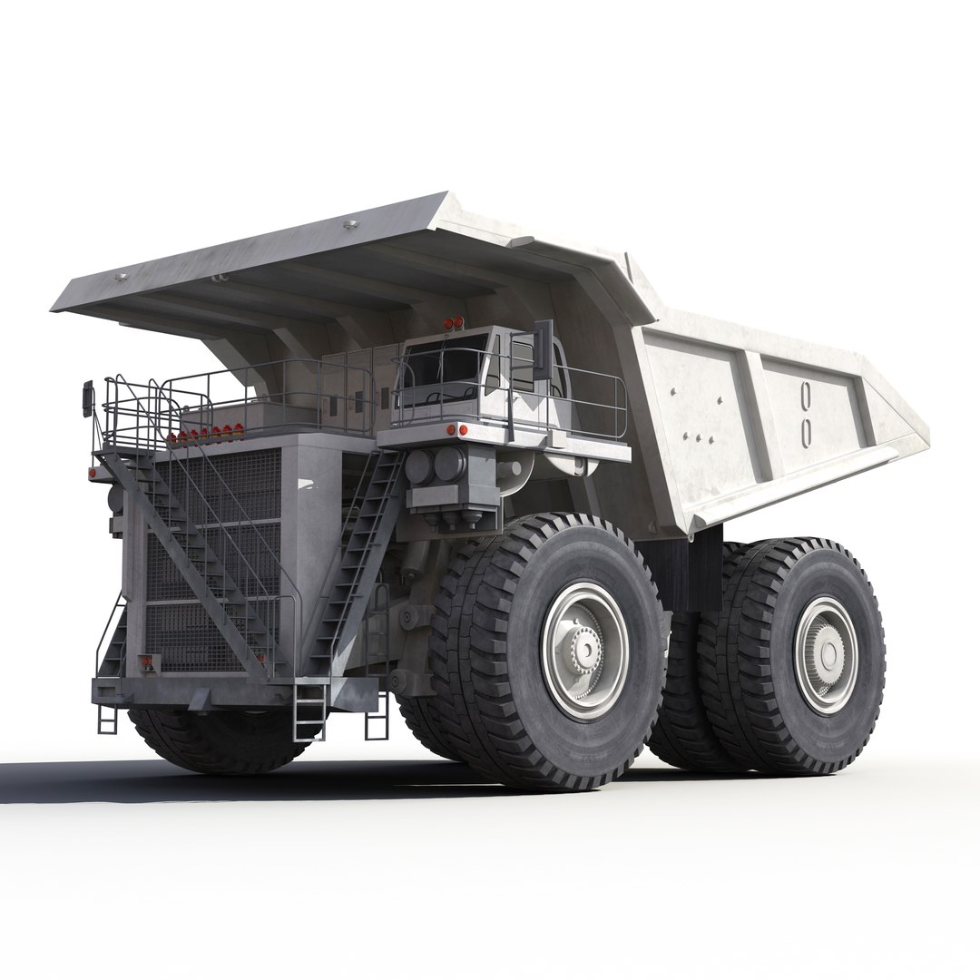 Heavy Duty Dump Truck Generic White 3D Model 3D model preview