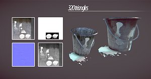 3d paint bucket model