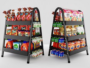 3D SuperMarket Shelf With Product shop rack