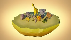 low-poly animal pack african model