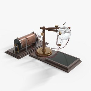 3D Victorian x ray machine 1895 Low-poly model